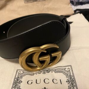 Gucci Black Leather Belt